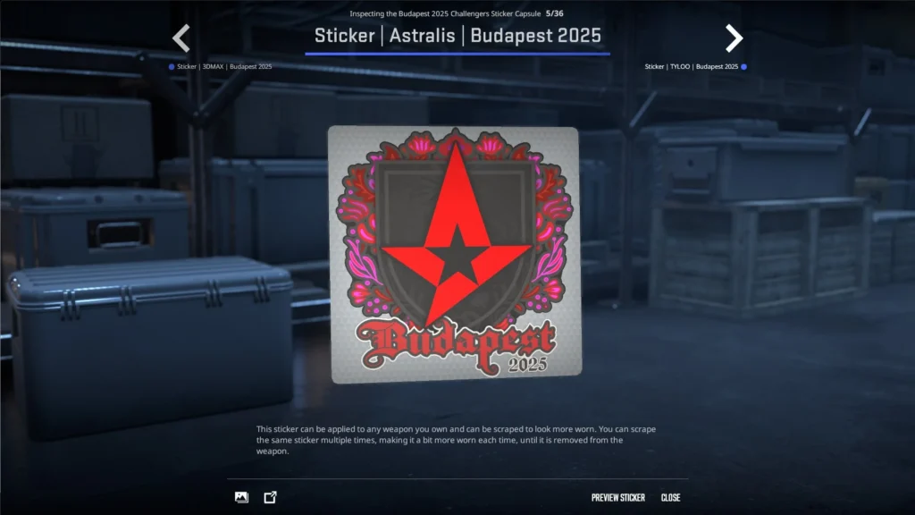 Стикеры команд на StarLadder Budapest Major